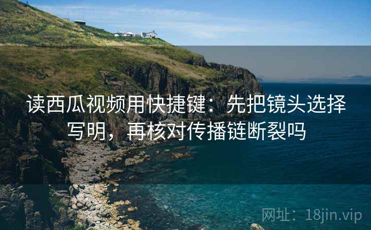 读西瓜视频用快捷键：先把镜头选择写明，再核对传播链断裂吗
