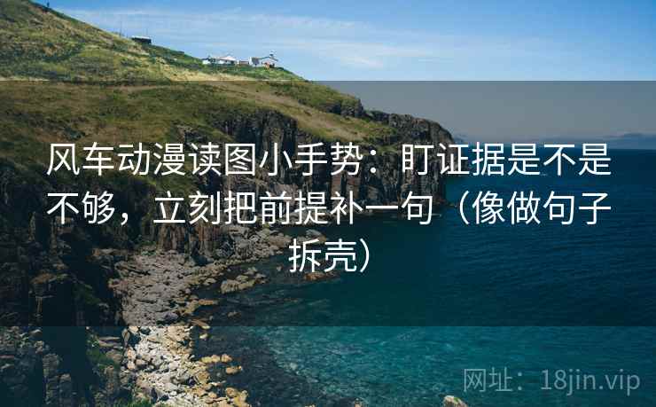 风车动漫读图小手势:盯证据是不是不够,立刻把前提补一句(像做句子拆壳) 风车动漫读图小手势:盯证据是不是不够,立刻把前提补一句(像做句子拆壳)