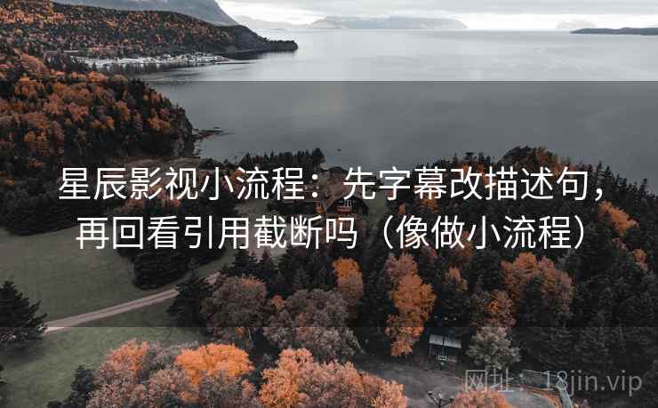 星辰影视小流程：先字幕改描述句，再回看引用截断吗（像做小流程）