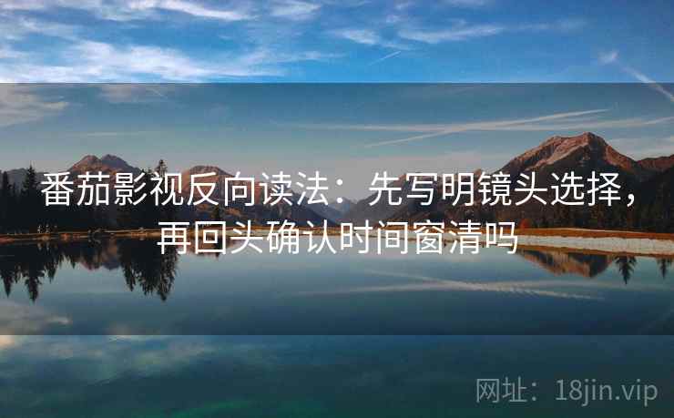 番茄影视反向读法：先写明镜头选择，再回头确认时间窗清吗